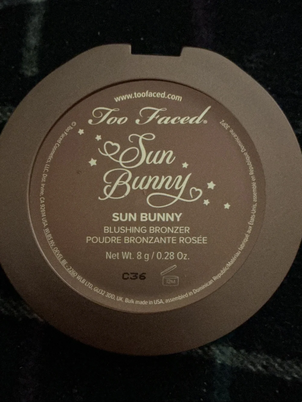 Too Faced Sun Bunny Blushing Bronzer - Deep Pink & Gold Accents